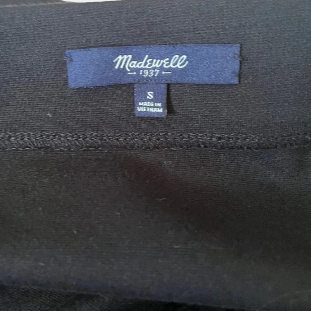 MADEWELL Women's Black Overlap City Knit‎ Skirt Small | EUC